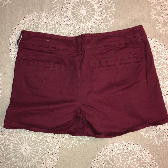 American Eagle Maroon Midi Shorts - Picture 2 of 3